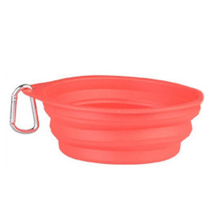 Collapsible Silicone Pet Water Bowl - Coral - JBCoolCats