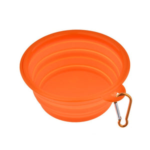 Collapsible Silicone Pet Water Bowl - Orange - JBCoolCats