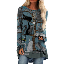 Load image into Gallery viewer, Cartoon Cats Long Sleeve Tops - Clothing - JBCoolCats