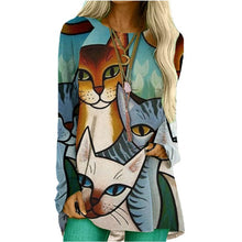 Load image into Gallery viewer, Cartoon Cats Long Sleeve Tops - Jungle Cats - JBCoolCats