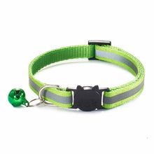 Load image into Gallery viewer, Colorful Nylon Reflective Cat Collar - Lime Green - JBCoolCats