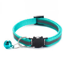 Load image into Gallery viewer, Colorful Nylon Reflective Cat Collar - Turquoise - JBCoolCats