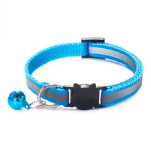 Load image into Gallery viewer, Colorful Nylon Reflective Cat Collar - Sky Blue- JBCoolCats