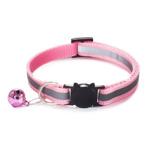Colorful Nylon Reflective Cat Collar - Light Pink - JBCoolCats