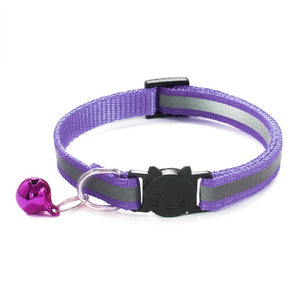 Colorful Nylon Reflective Cat Collar - Purple  - JBCoolCats