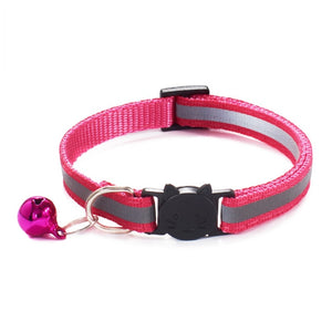 Colorful Nylon Reflective Cat Collar - Hot Pink - JBCoolCats