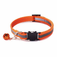 Load image into Gallery viewer, Colorful Nylon Reflective Cat Collar - Orange - JBCoolCats