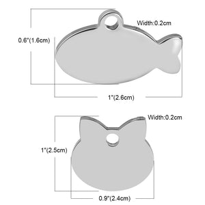 Personalized Cat Collar ID Pendants - Sizes - JBCoolCats