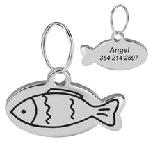 Load image into Gallery viewer, Personalized Cat Collar ID Pendants - Goldfish - JBCoolCats