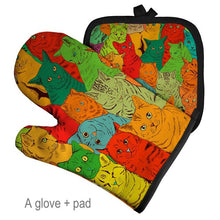 Load image into Gallery viewer, Silly Cats Oven Mitt Set - Cat Puzzle  - JBCoolCats