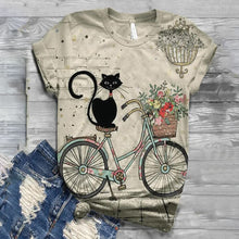 Load image into Gallery viewer, Cat on a Bicycle T-Shirt - Clothing - JBCoolCats