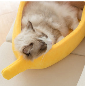 Cozy Cute Banana Cat Bed - Accessories - JBCoolCats