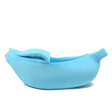 Load image into Gallery viewer, Cozy Cute Banana Cat Bed - Sky Blue - JBCoolCats