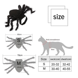 Halloween Spider Cat Costume - Size Chart - JBCoolCats
