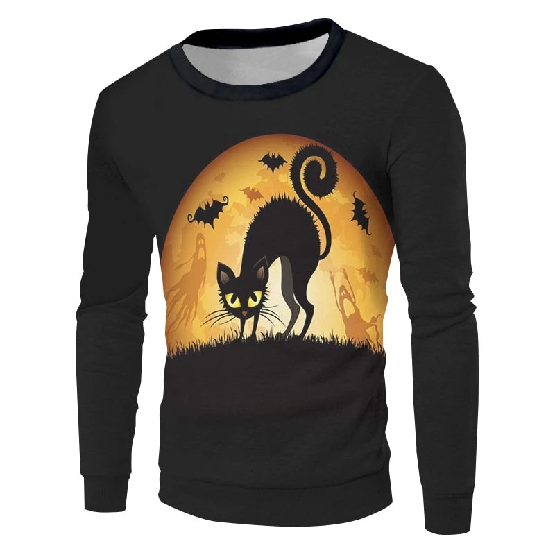 Halloween Cat & Moon T-Shirts - Clothing - JBCoolCats