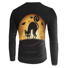 Load image into Gallery viewer, Halloween Cat &amp; Moon T-Shirts - Back - JBCoolCats