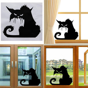 Spooky Black Cat Window Décor - Window View - JBCoolCats