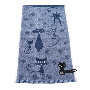 Novelty Cat Hand Towel - blue - JBCoolCats