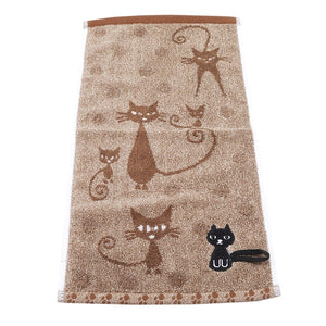 Novelty Cat Hand Towel - Brown - JBCoolCats