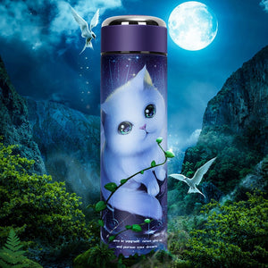 Stainless Starry Cat Water Bottle - Accessory - JBCoolCats