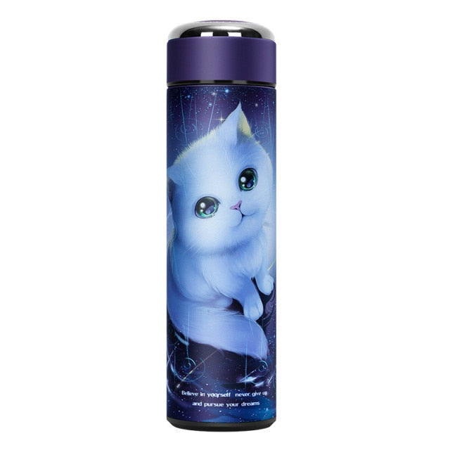 Stainless Starry Cat Water Bottle - Alt View - JBCoolCats
