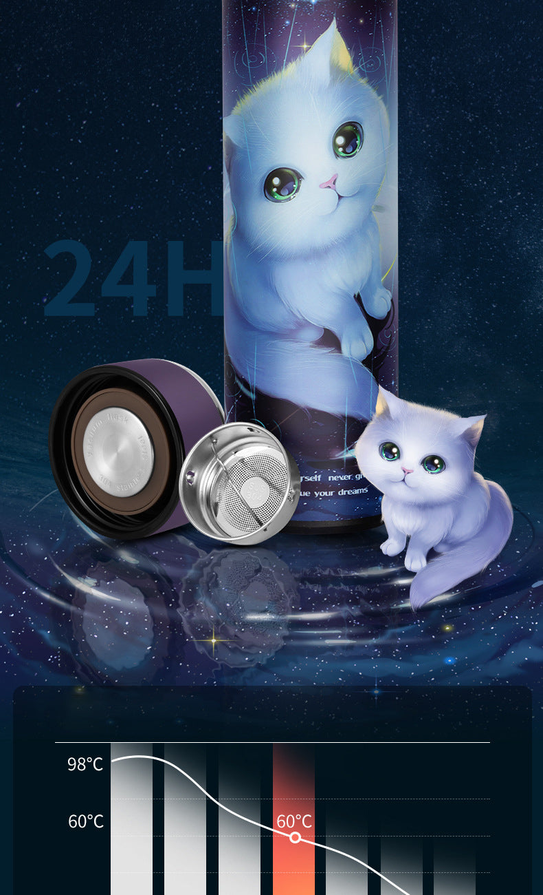 Cute Cat Water Bottle Girl Woman Lovers Hot Stainless Steel Water Bott –  The Purrfect Cat Shop