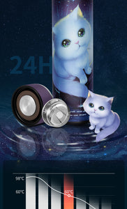 Stainless Starry Cat Water Bottle - Features - JBCoolCats