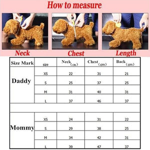 Show Their Love Cat Vest - Size Chart - JBCoolCats
