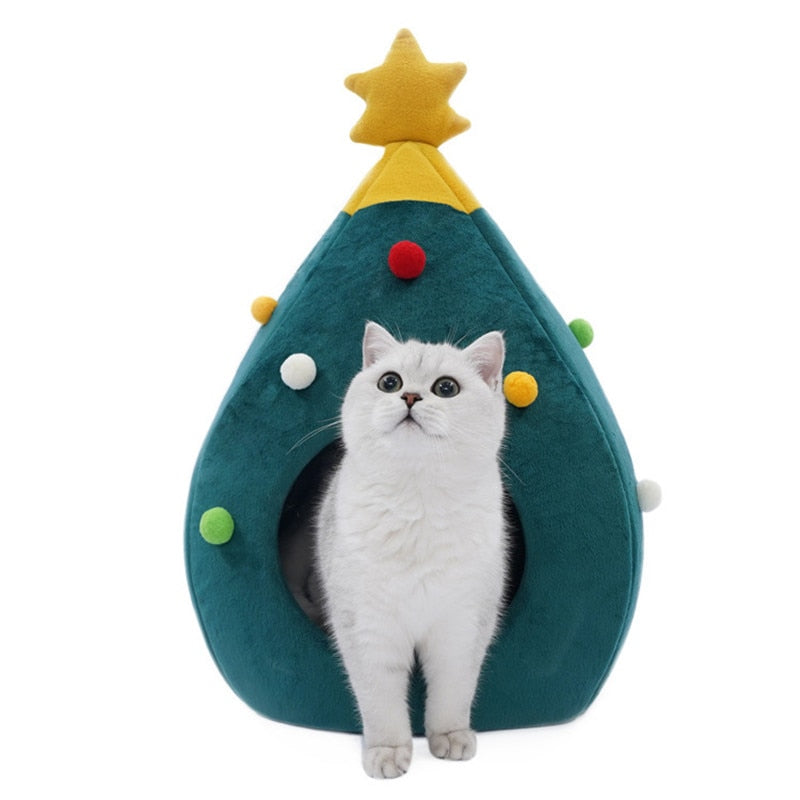 Cat Christmas Tree Bed - Alt View - JBCoolCats