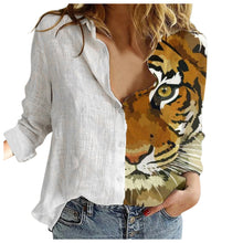 Load image into Gallery viewer, Tiger Print Long Sleeve Shirt - Alt View - JBCoolCats