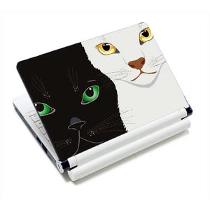Adorable Kitty Cat Laptop Skins - Black & White Kitties - JBCoolCats