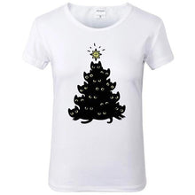 Load image into Gallery viewer, Funny Black Cat Christmas Tree T-Shirt - Christmas - JBCoolCats