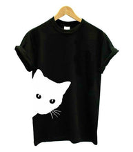 Load image into Gallery viewer, Casual Funny Cat T-Shirt - Black - JBCoolCats