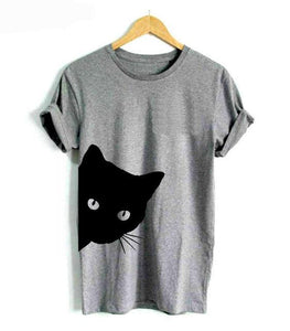 Casual Funny Cat T-Shirt - Grey - JBCoolCats
