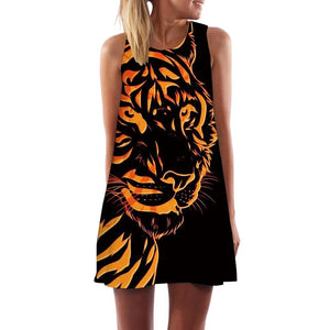 Sleeveless Tiger Sundress - Orange Graphic - JBCoolCats