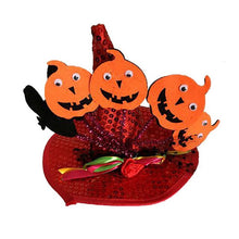 Load image into Gallery viewer, Funny Cat Halloween Hats - Red Pumpkin - JBCoolCats